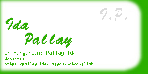 ida pallay business card